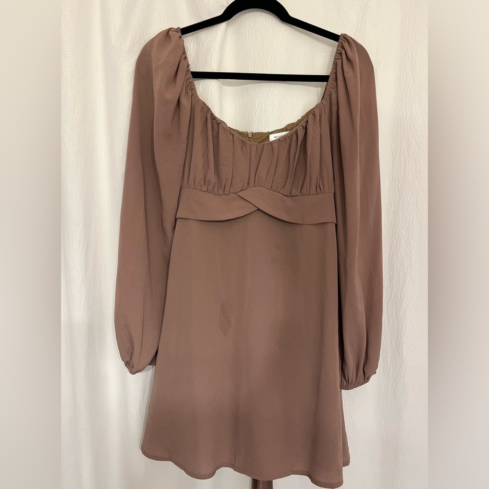 light brown flowy dress